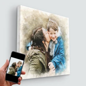 Photo to Watercolor Style Custom Portrait